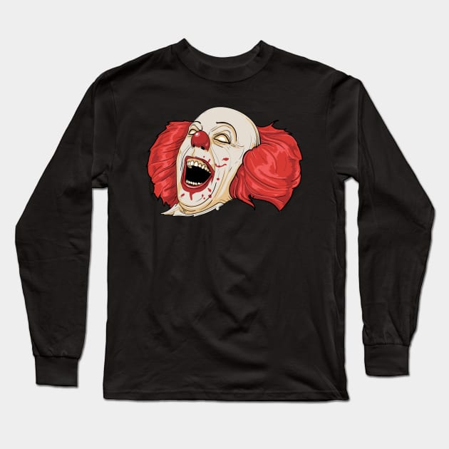 Insane Clown Laughing Long Sleeve T-Shirt by MonkeyBusiness